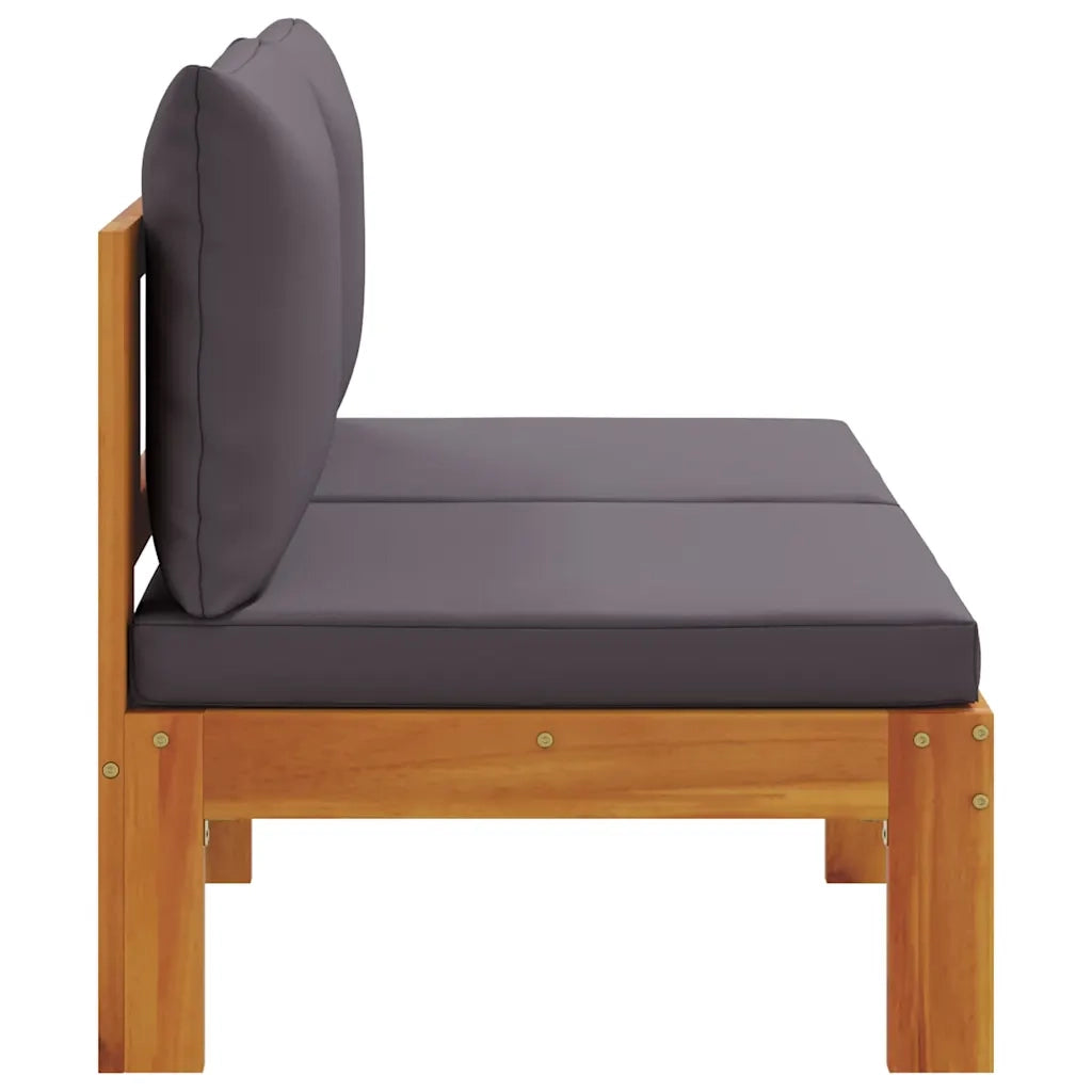 Divano Giardino Senza Braccioli Cuscini 2 Posti-Sofa da Giardino-Divanetto da esterno Massello Acacia