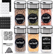 Set di contenitori per erbe rettangolari - Pacchetto da 6 - 100 ml - con etichette - organizzazione cucina Contenitori per erbe