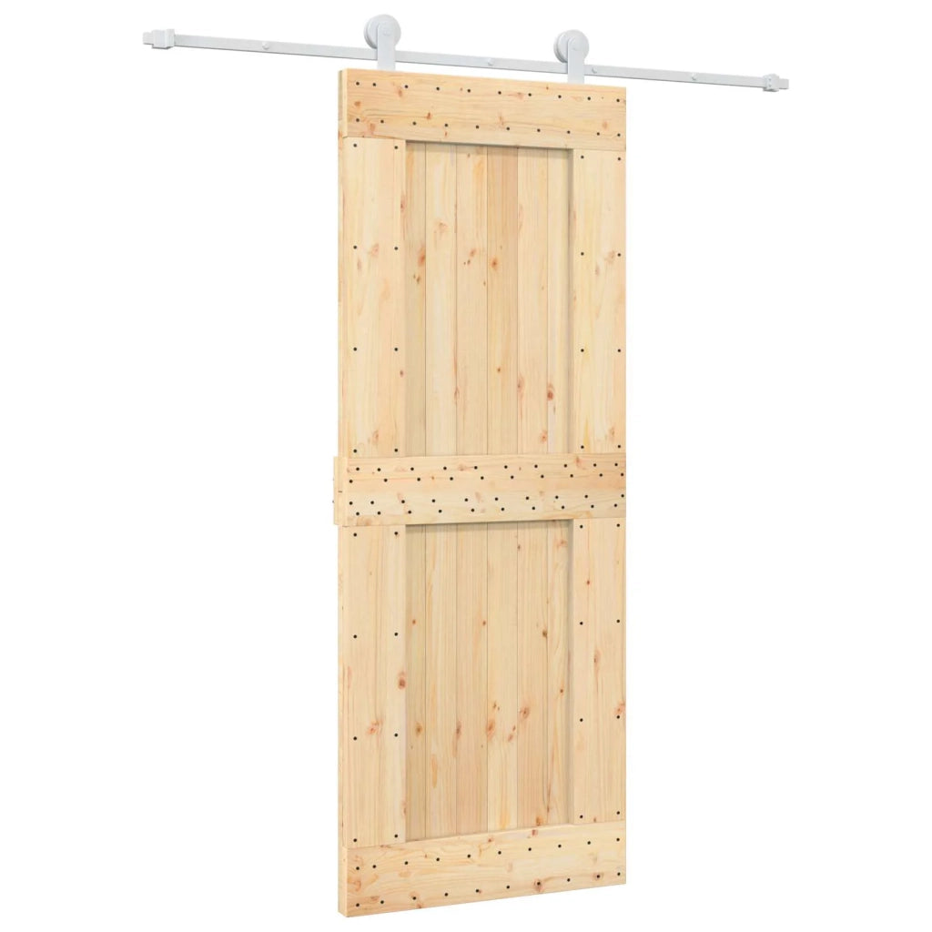 Porta scorrevole Naturale e Bianco 80 x 210 cm 3445013