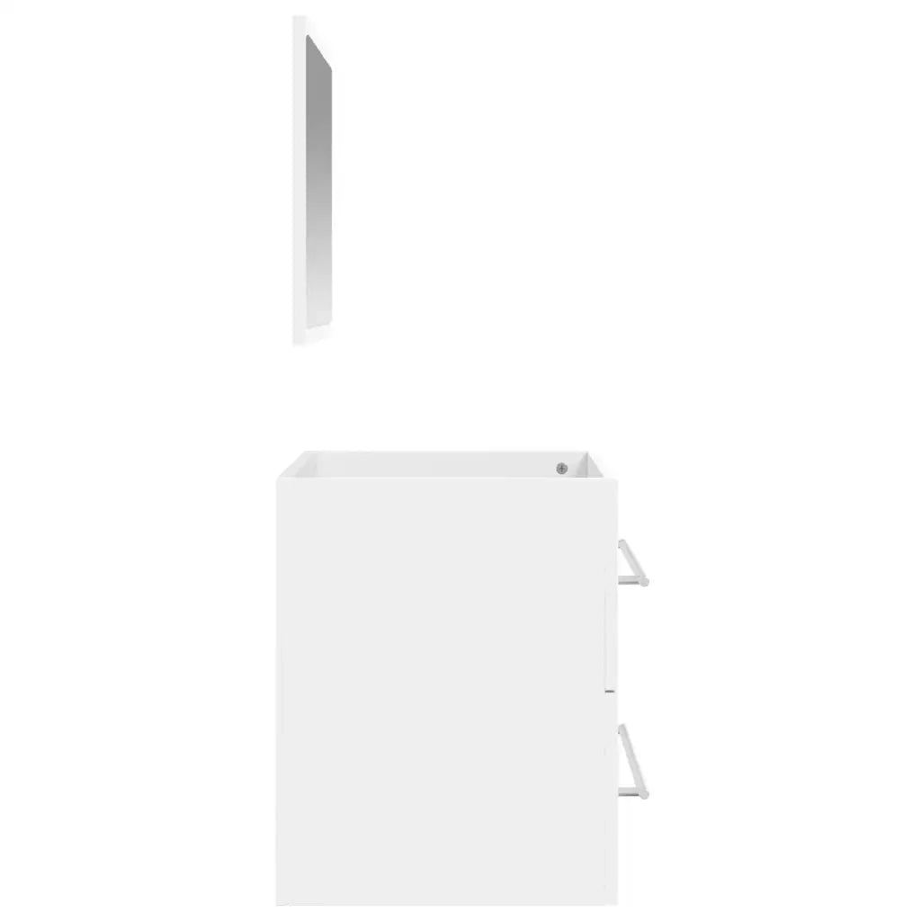 Mobile da Bagno con Specchio Bianco in Legno Multistrato 833879