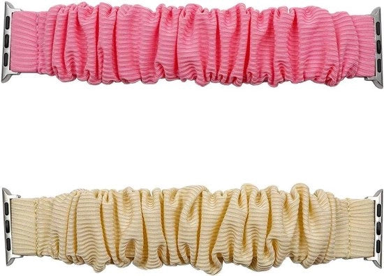 Pulsabatteria 2 in 1 con stampe in tessuto - 38 mm 40 mm 41 mm 42 mm - giallo rosa