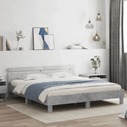 Giroletto Testiera-Struttura Letto Grigio Cemento 180x200 cm Legno Multistrato 592831