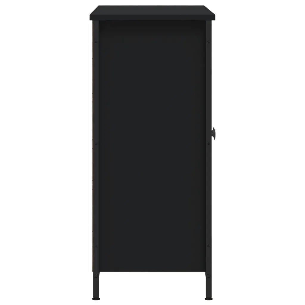 Credenza Nera 100x33x75 cm in Legno Multistrato 835549