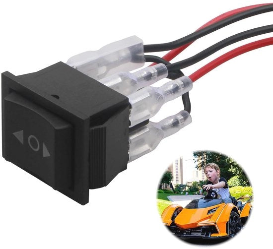 Omstakelaar per polarità per motor a corrente continua 12 V 10 A 6 poli 3 posizioni di accensione ON-Off-ON interruttore a commutazione a 3 posizioni in metallo nero