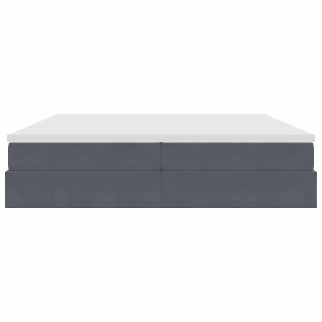 Letto con contenitore e materasso Grigio scuro 200 x 200 cm