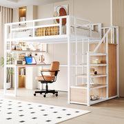 Letto a soppalco - Xylo - 140x200 cm bianco con armadio