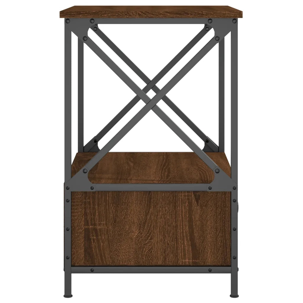 Set di 2 Comodini | Armadio da Notte | Mobiletto da notte Rovere Marrone 50x41x65 cm in Legno Multistrato