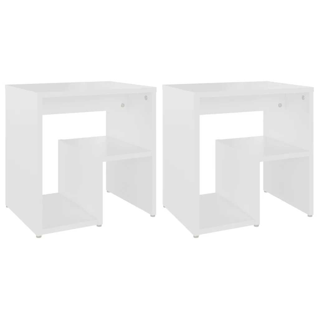 Comodini 2 pz Bianchi 40x30x40 cm in Legno Multistrato 806329
