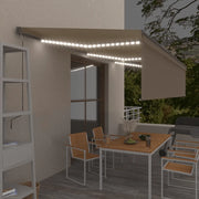 Tenda Automatica con Parasole LED e Sensore Vento 6x3 m Crema 3069492
