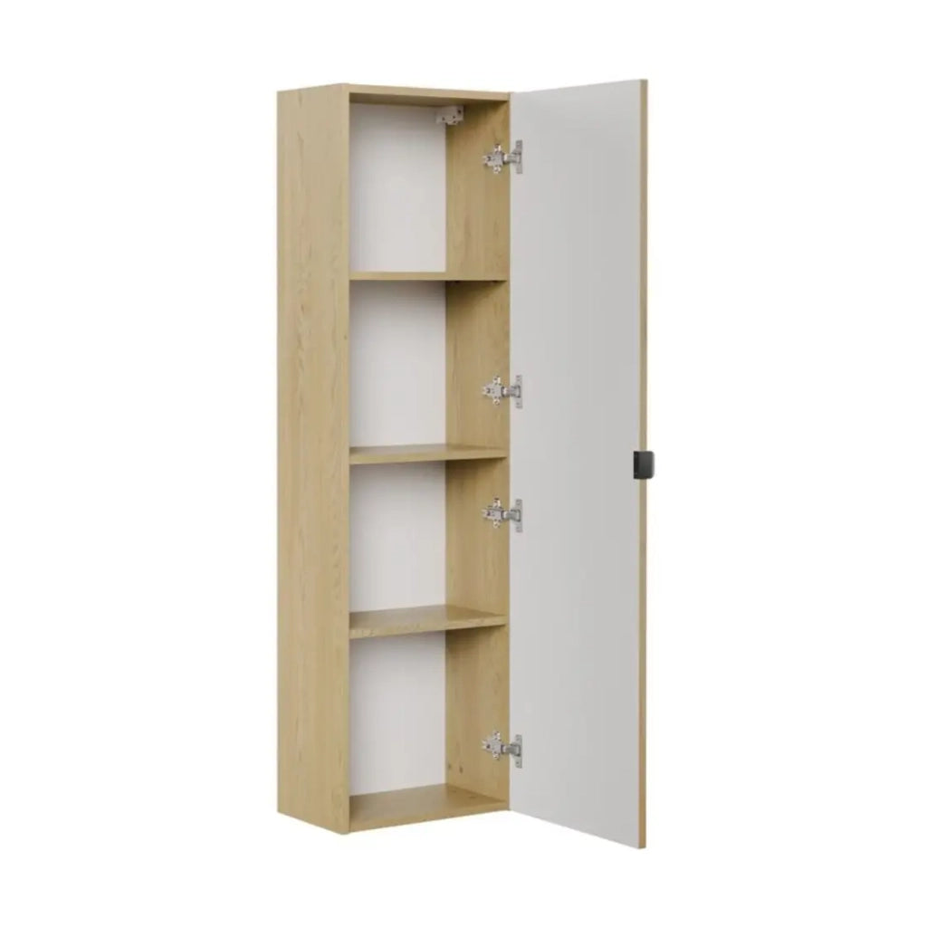 Colonna da bagno KORI 140 cm in rovere chiaro - Mobile sospeso con 1 anta