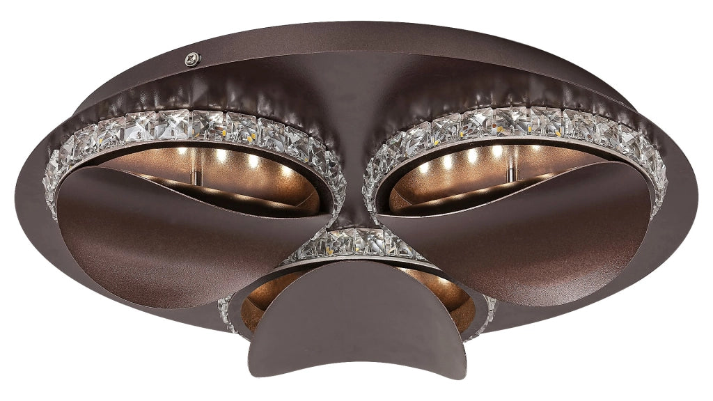 Plafoniera LED con cristalli Rabalux Capriana 38cm 18W bronzo