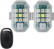 Flusso Verde - Flusso di luce a distanza senza fili con 7 colori LED, prevenzione urti per drone - Ricaricabile via USB - Set da 2