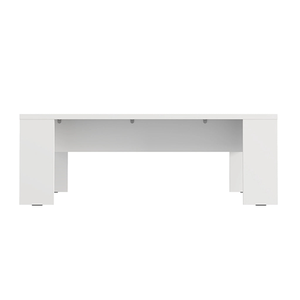 Bertona, Tavolino da Salotto Piano Effetto Doghe, 120x67x43h cm Bianco