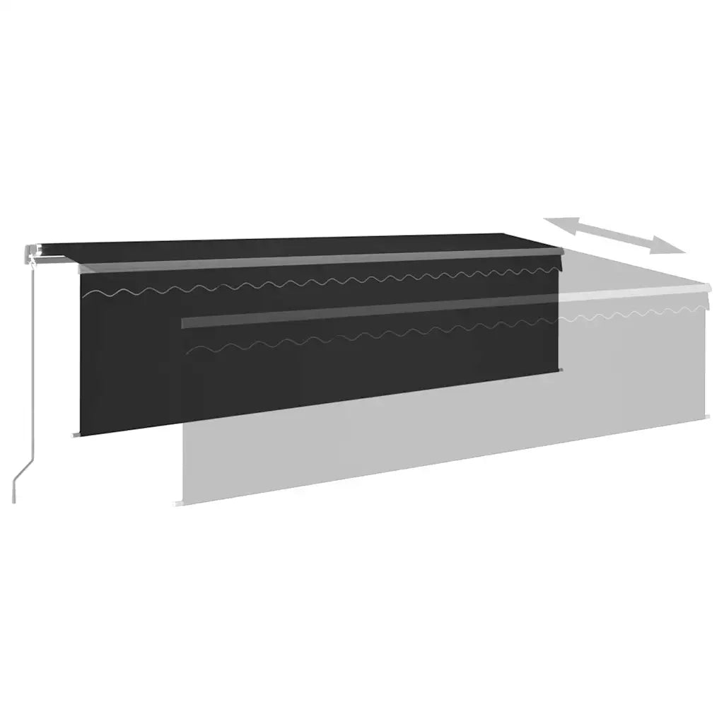 Tenda Sole Retrattile Manuale con Parasole 5x3m Antracite