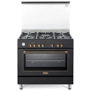 De’Longhi, Cucina a Gas con Forno Elettrico Multifunzione, 90x60 cm, Antracite