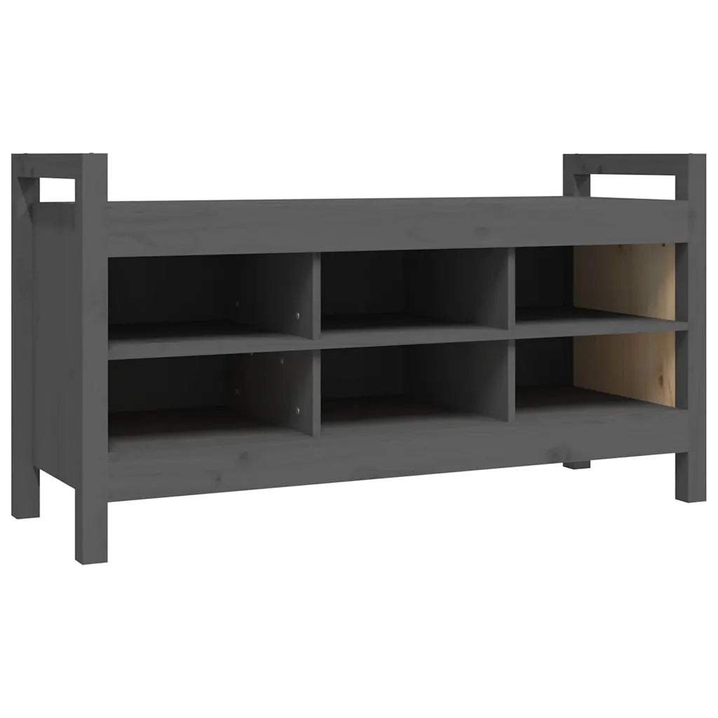 Panca da ingresso-Sgabello-Panca da Corridoio Grigia 110x40x60 cm in Legno Massello di Pino