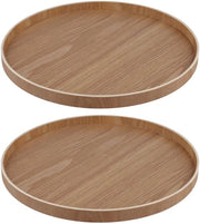 Scatola di servizio in legno 30cm - Scatole di servizio in legno rotonde - Scatola di servizio decorativa - Supporto per candela - Organizzatore - Materiale naturale in legno - Scatola di servizio decorativa