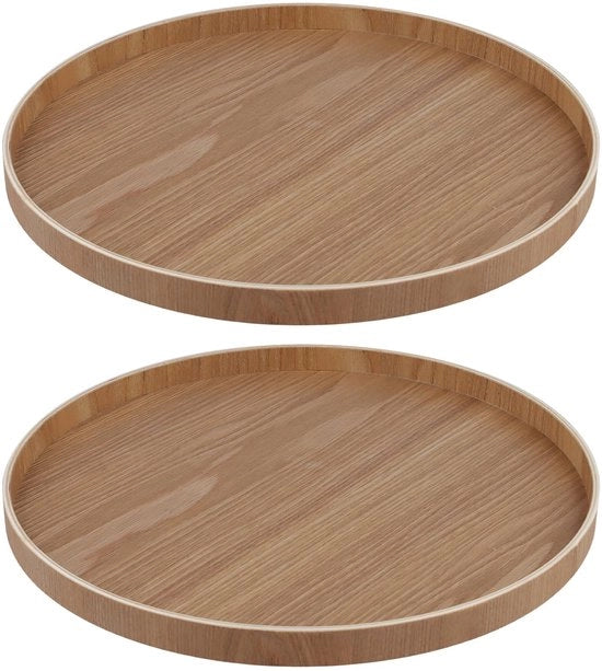 Scatola di servizio in legno 30cm - Scatole di servizio in legno rotonde - Scatola di servizio decorativa - Supporto per candela - Organizzatore - Materiale naturale in legno - Scatola di servizio decorativa