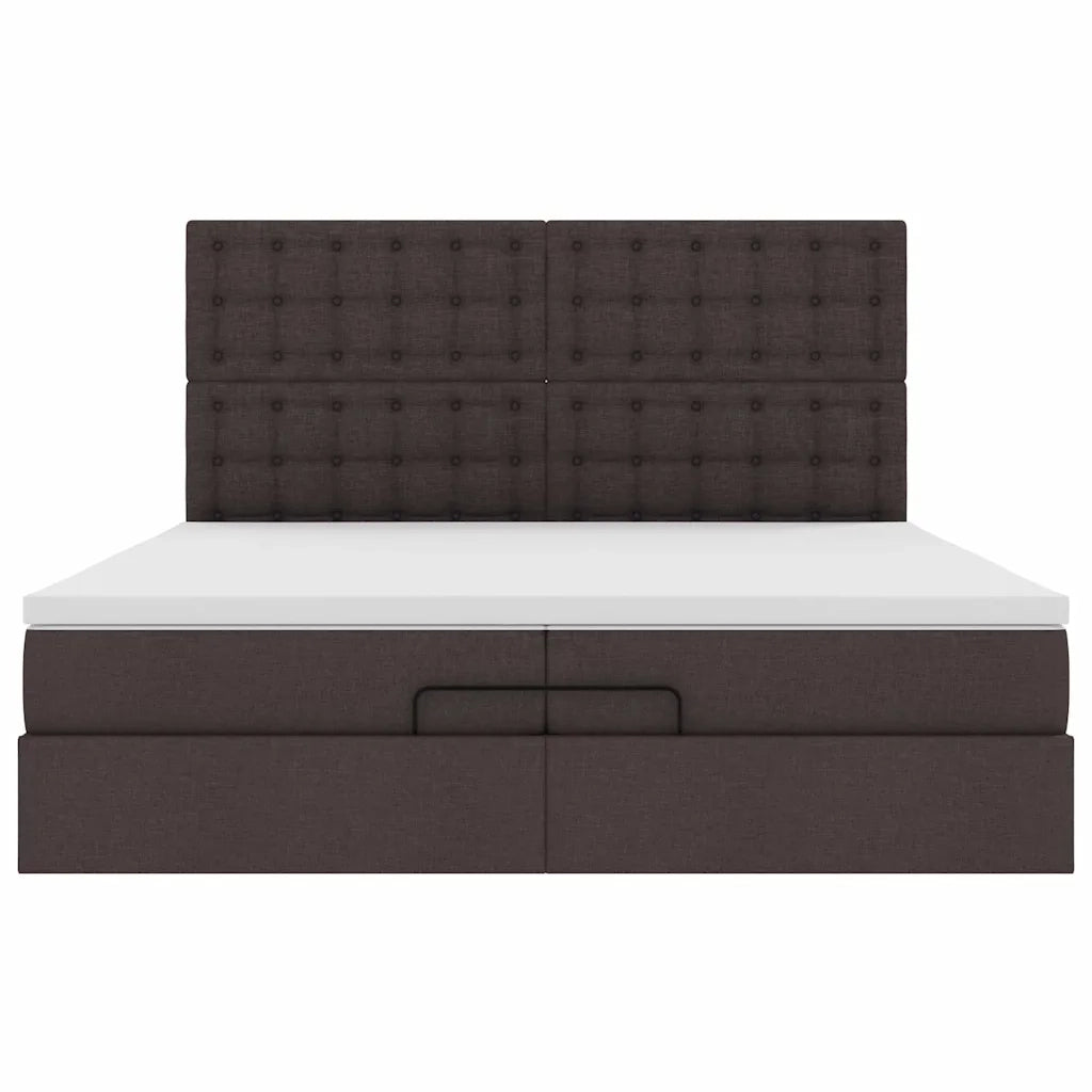 Struttura Letto Pouf con Materassi 200x200 cm in Tessuto 3314200