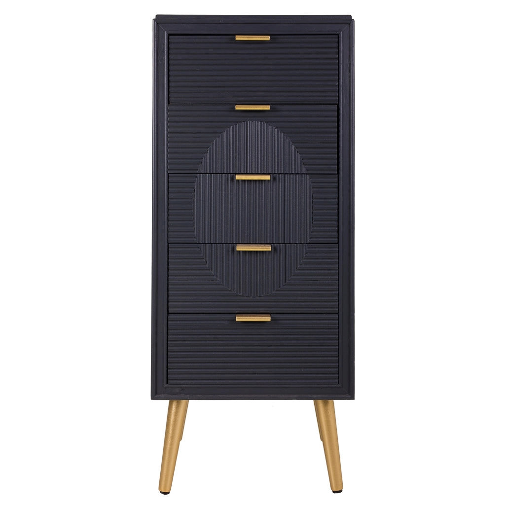 Cassettiera in legno grigio scuro 42x36,5x100,5h