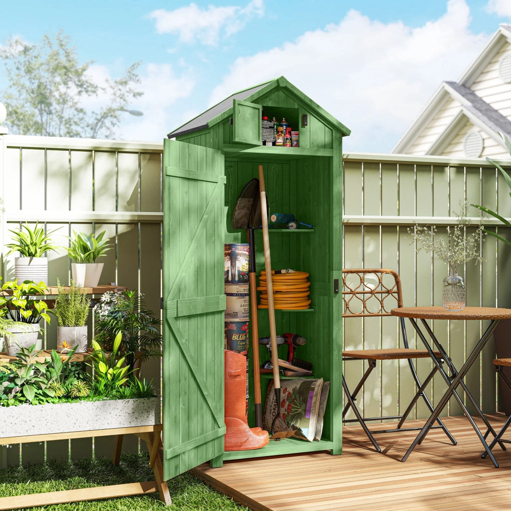 Armadio da Giardino in Legno con 3 Ripiani ¨C zephmum ¨C Grigio 88x132x19