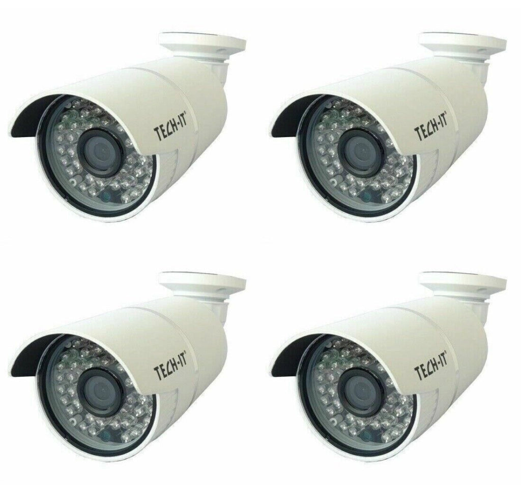 KIT 4 TELECAMERE AHD ESTERNO VIDEOSORVEGLIANZA INFRAROSSI 5MP 48 LED 3,6MM 7549