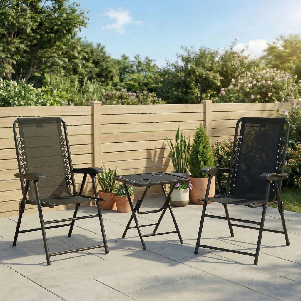 Set Bistrot 3 Pezzi in Acciaio ¨C zephmum ¨C Grigio Antracite 60x60x75