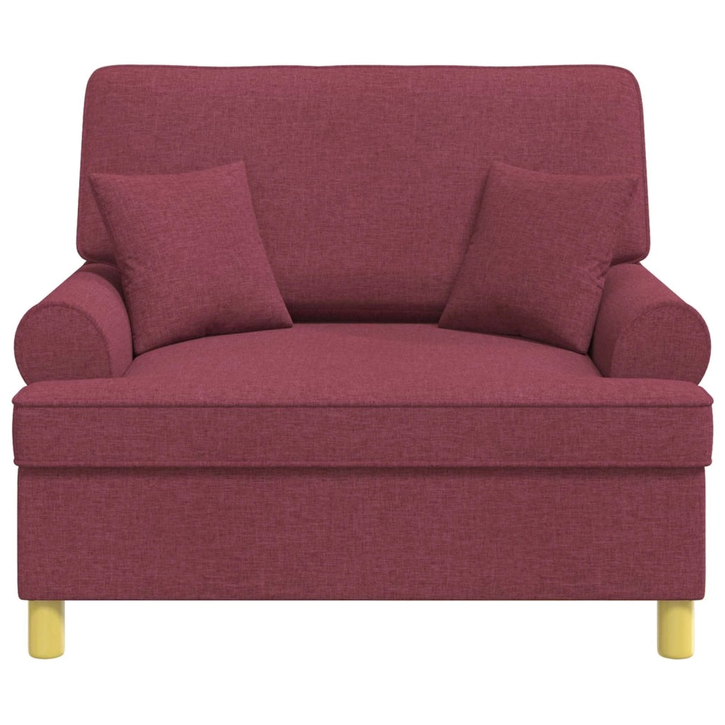 Poltrona con cuscini Rosso Vino Tessuto 42043507