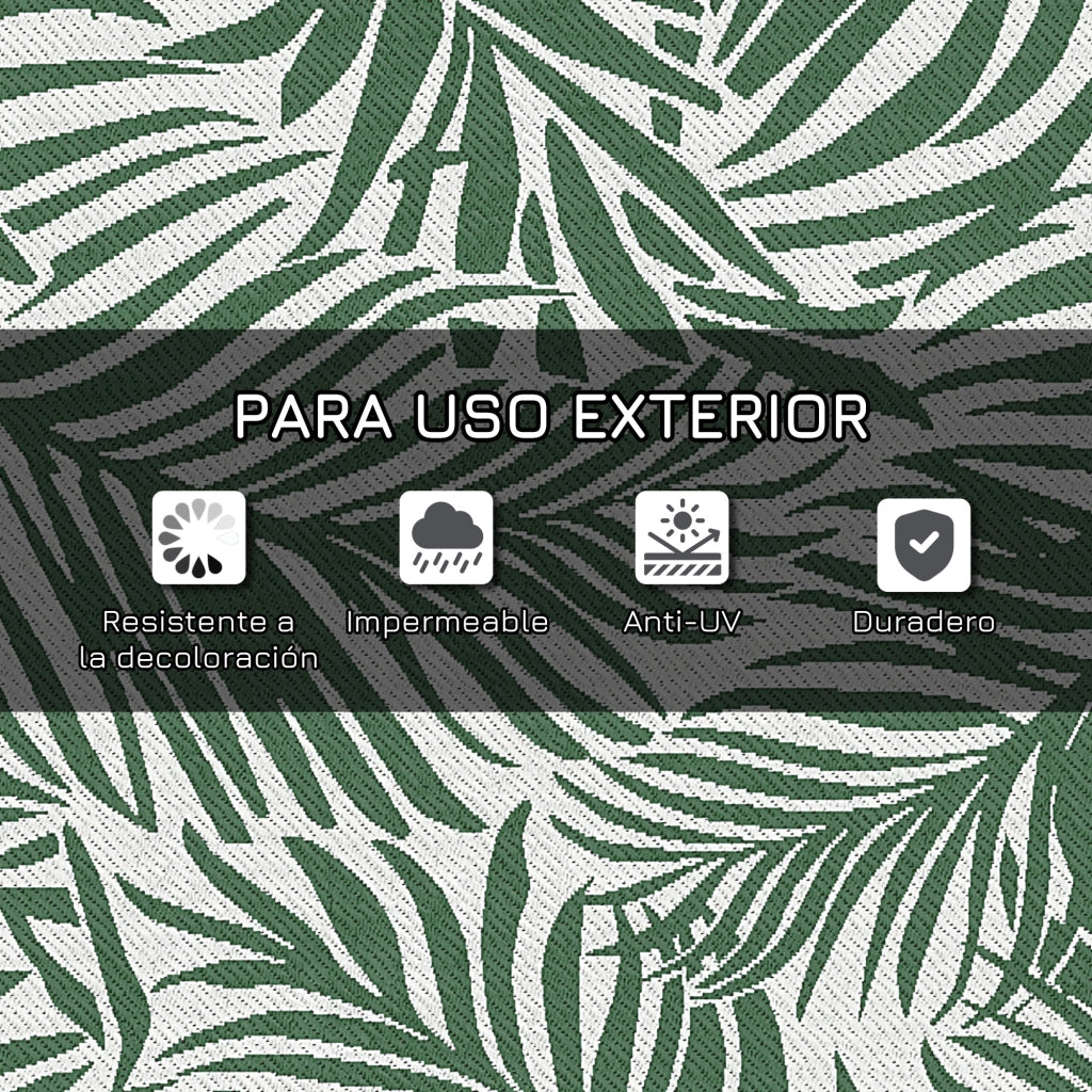 Tappeto reversibile 152x243 cm ¨C zephmum ¨C verde scuro e bianco