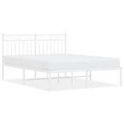 Letto matrimoniale | Letto per adulti | Giroletto con Testiera Metallo Bianco 140x200 cm