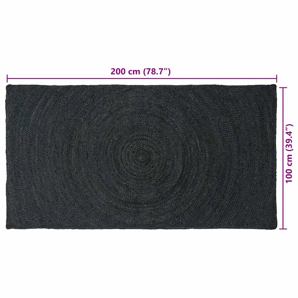 Tappeti per area Grigio Scuro 100 x 200 cm Juta