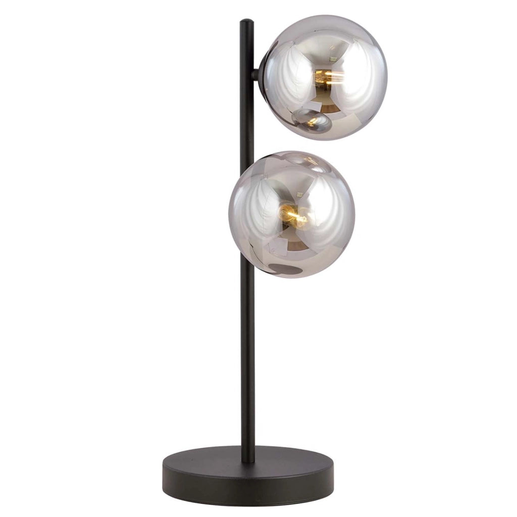 Lampade Da Scrivania Minimal Durga Acciaio Nero Grigio 2 Luci E14 Ip20