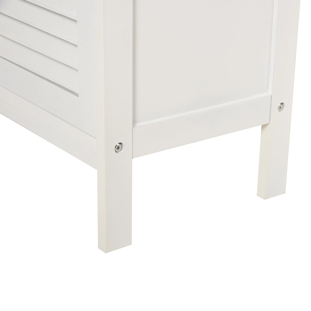 EasyComfort Mobiletto da Bagno Impermeabile con 2 Ripiani e Armadietto MDF Bianco
