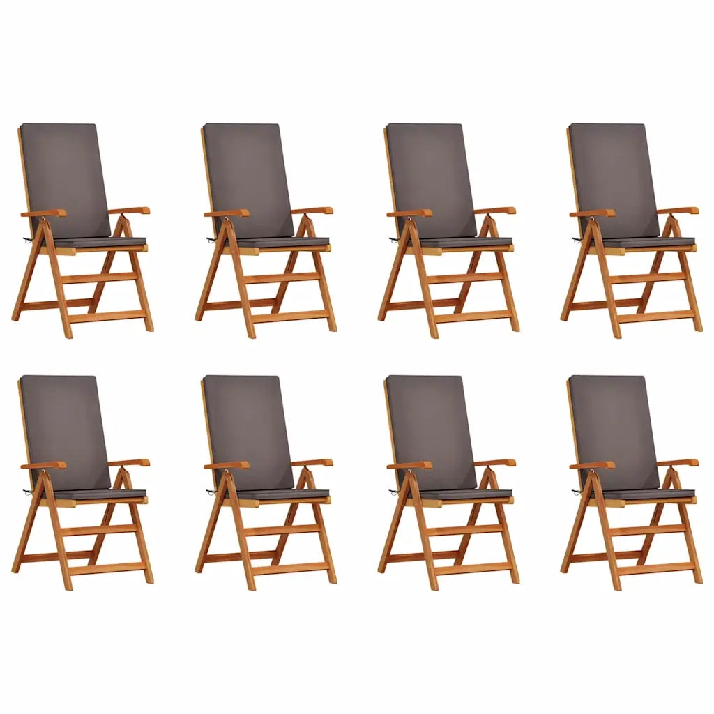 Sedia da Giardino 8 pcs Marrone e Grigio 57 x 71.5 x 104 cm