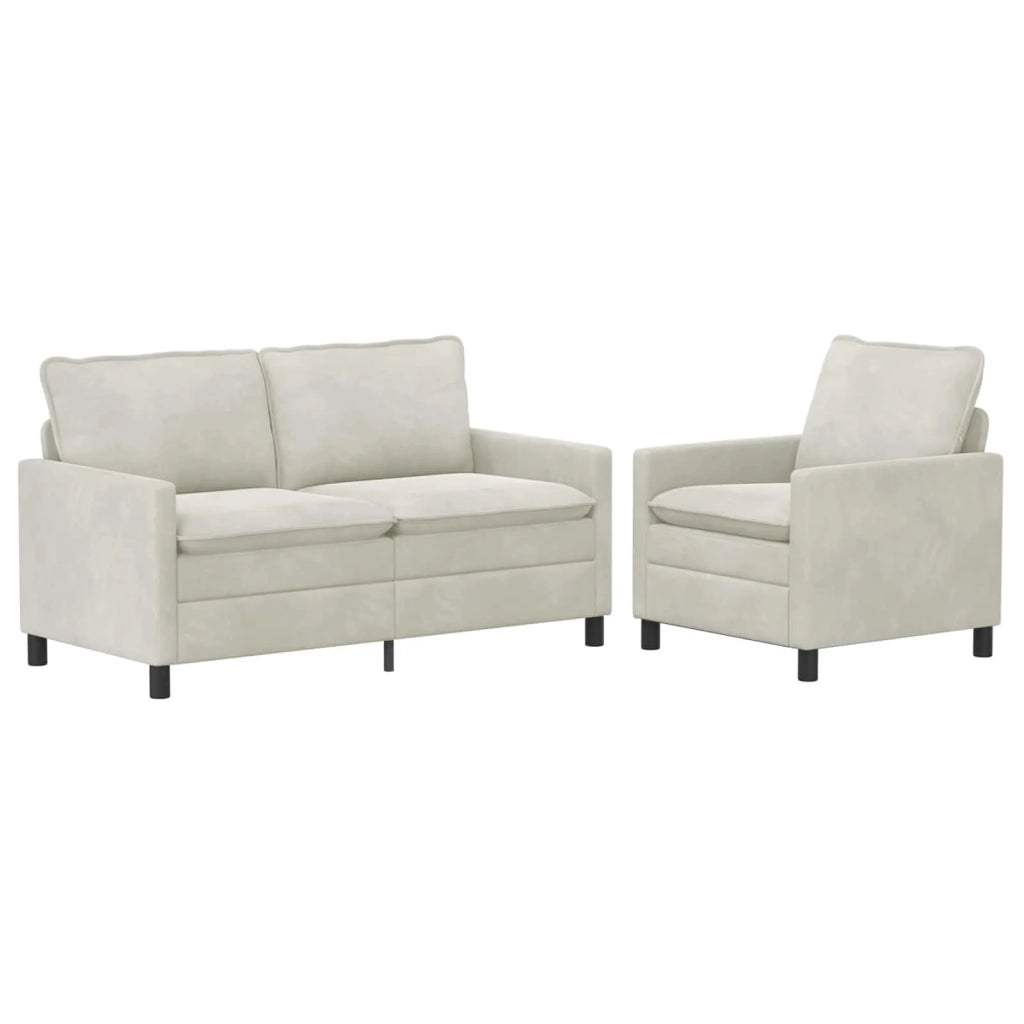 Set di divani 2 pcs Crema Velluto