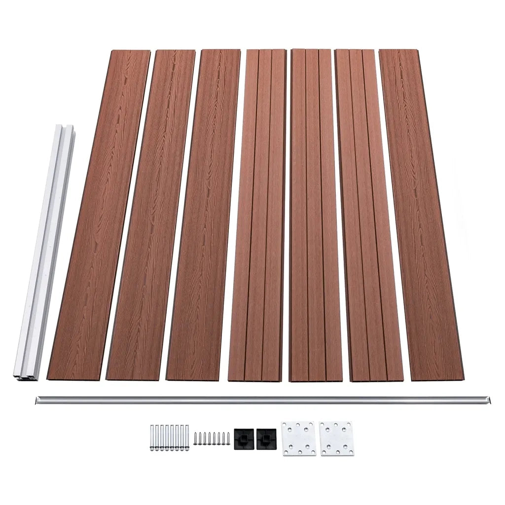 Set Pannello di Recinzione in WPC 526x146 cm Marrone