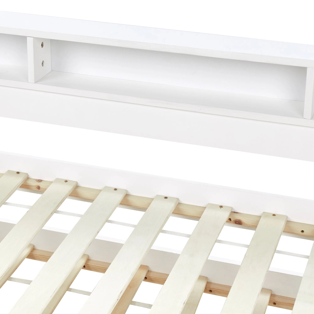 Letto a scomparsa in pino bianco con struttura in velluto UE misura singola 90 x 200 cm Telaio a doghe Extra Telaio a scomparsa