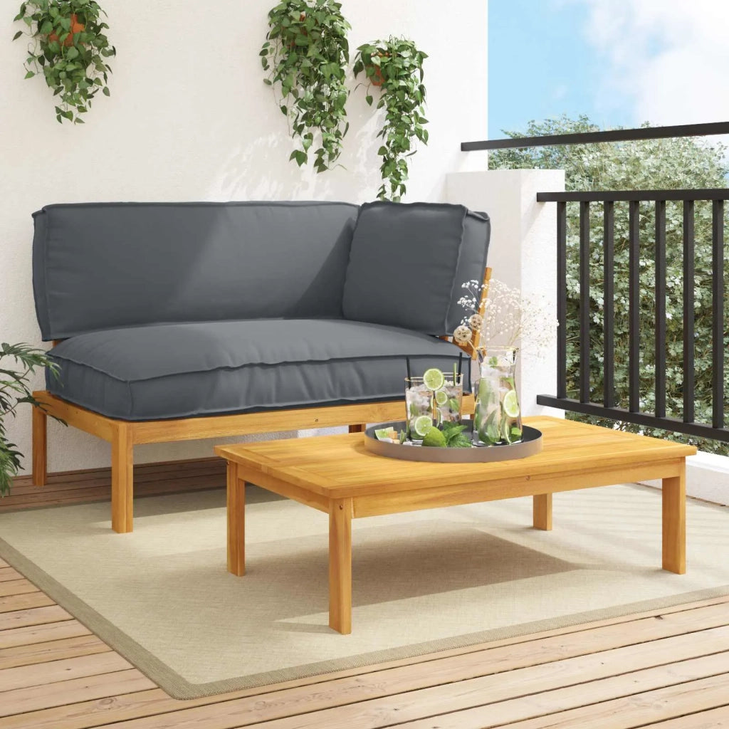 Set di divani 2 pcs Antracite Legno di Acacia Massello