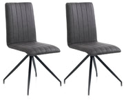 Set 2 Sedie 44x50x90,5 cm in Similpelle Grigio