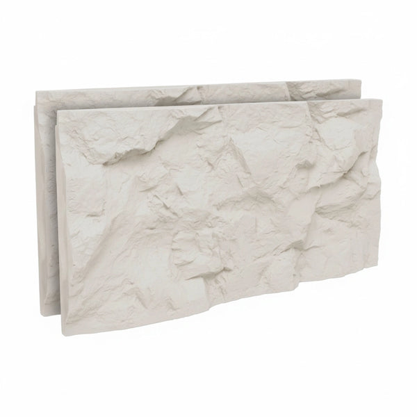 Rushmore - Set 2 pannelli decorativi 3D da parete 120x60x9 cm effetto pietra in PU Cashmere