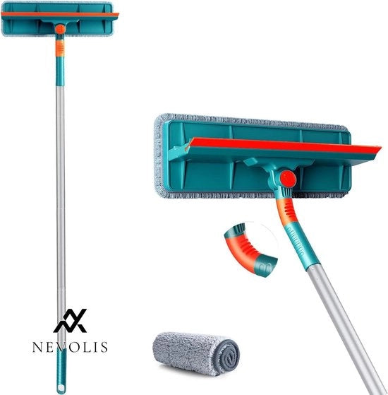 Set di pulizia finestre 2 in 1 professionale con estensore per finestre alte dentro e fuori con spazzola per finestre,  Modello NV-2000.