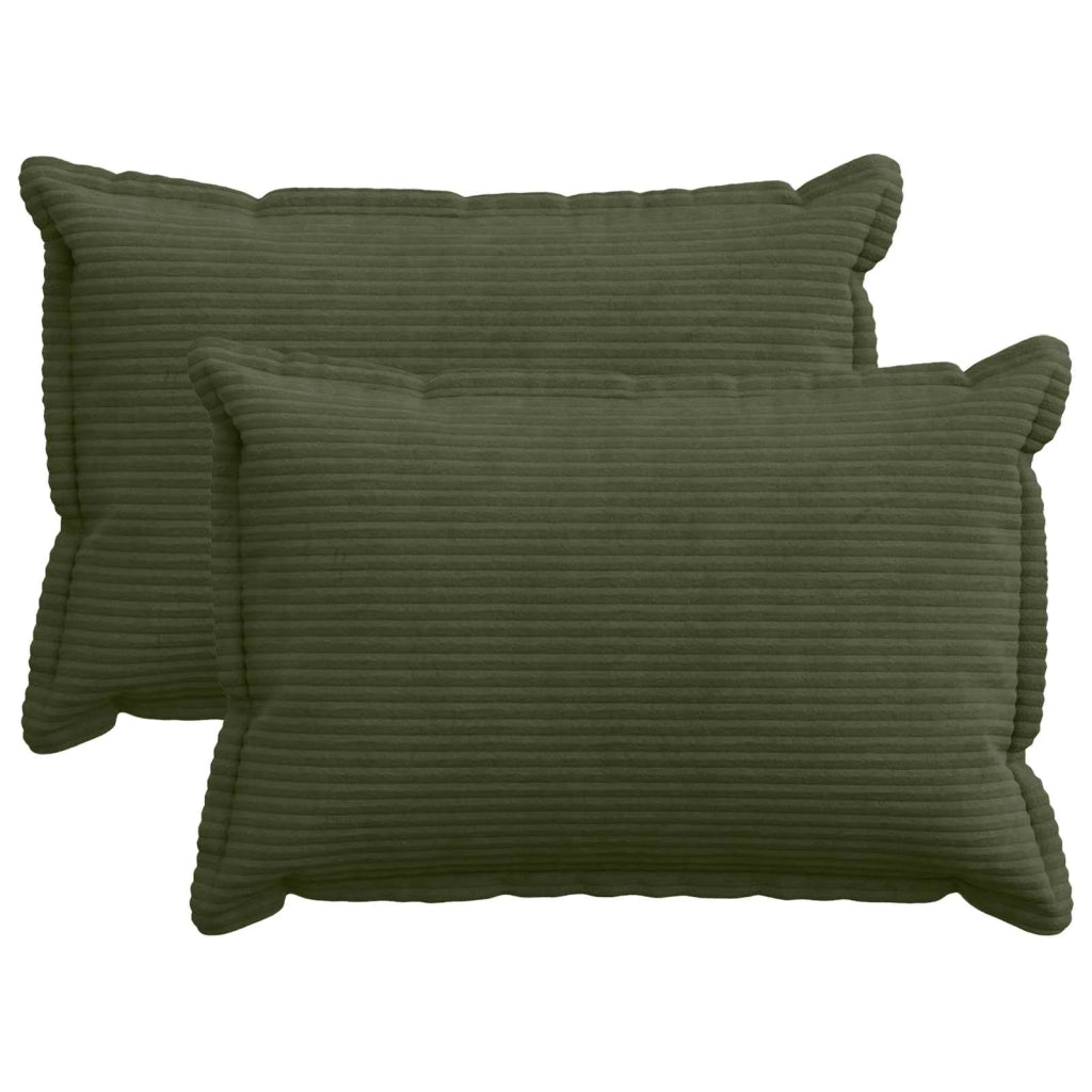 Federa 2 pz HOUTEN Verde 50 x 80 cm corduroy 920129