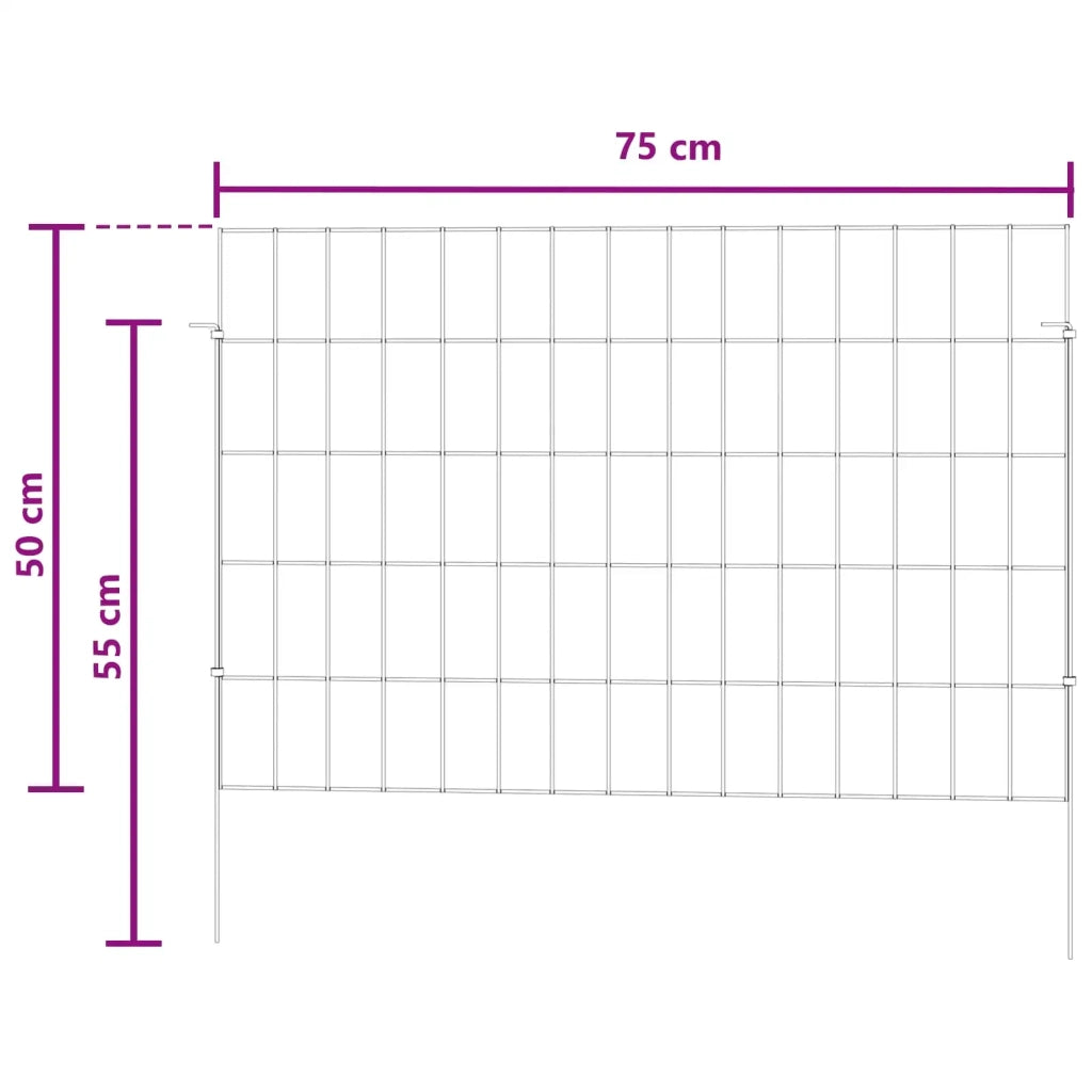 Recinzione da Giardino con Picchetti 24 pcs 75 x 50 cm Mesh 42042971