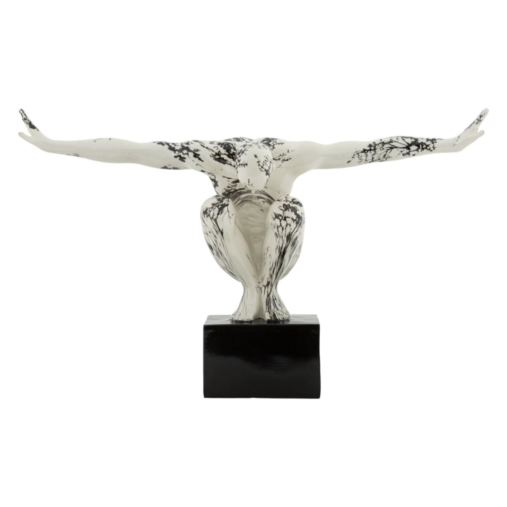 Scultura Ginnasta in poliresina bianco e nero