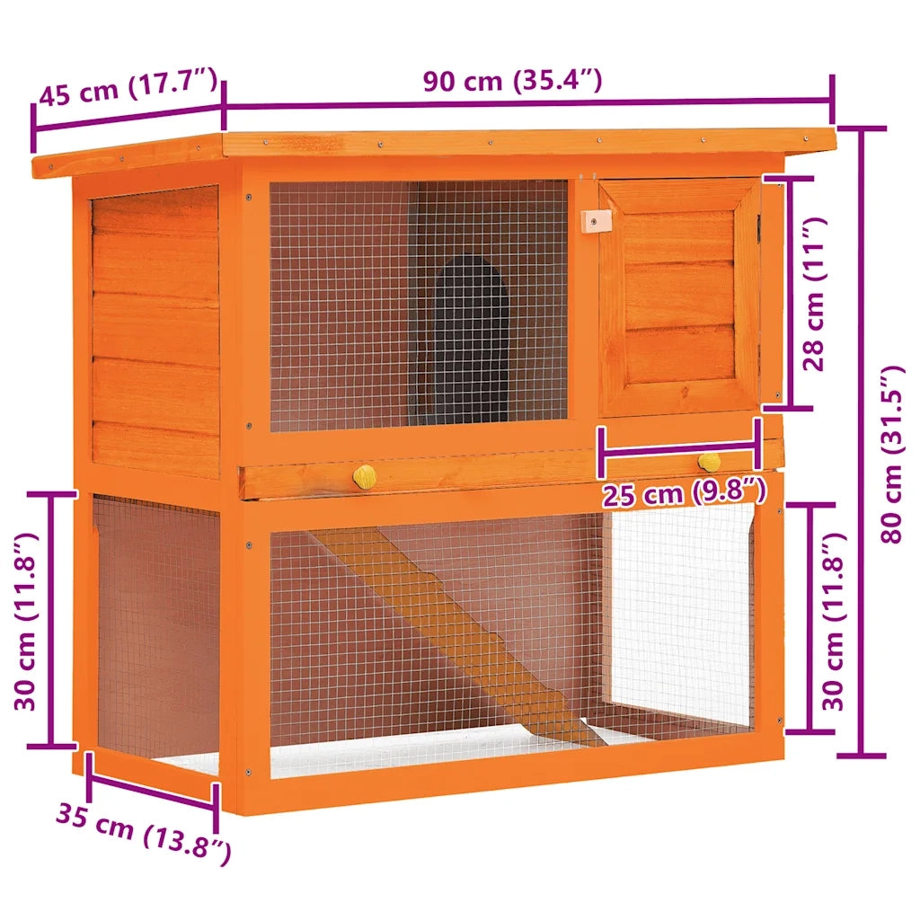 Conigliera all'Aperto Gabbia Piccoli Animali 1 Porta Legno 170158