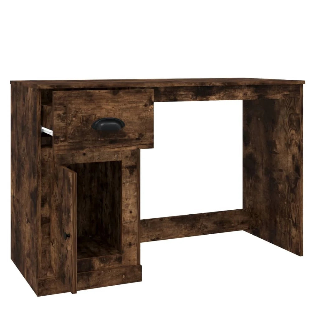 Scrivania da ufficio postazione di lavoro scrivania per computer mobile da studio con cassetto rovere affumicato 115 x 50 x 75 cm legno ingegnerizzato marrone 02_0023447