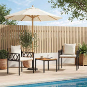 Set Mobili da Esterno 3 pz Marrone e Bianco Crema polyrattan 42025349