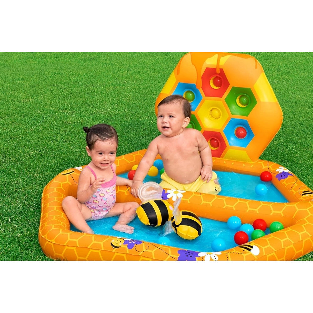 Trade Shop - Piscina Gonfiabile Gioco Alveare Per Bambini Con 20 Palline 2 Api 127x119x61cm 52639 -