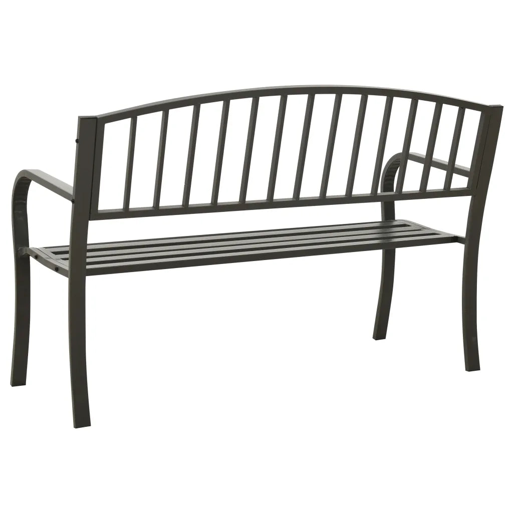 Panca da Giardino Grigia 120 cm Acciaio 319581