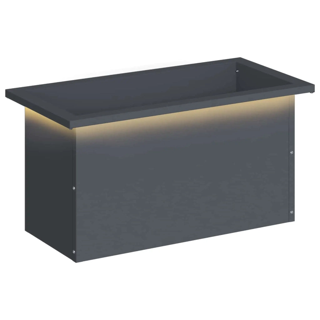 Fioriera da giardino con LED Antracite 30 x 60 x 30 cm Acciaio 8008088